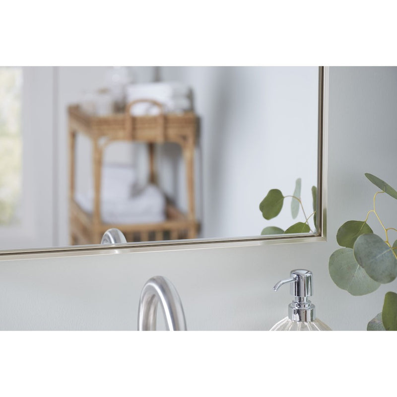 Haus Appeal Rylan 30x20in Wall Mirror | Warm Silver Polystyrene Frame | Bathroom & Entryway Accent | 1 x 20 x 30 in | Vertical or Horizontal | Model W00594