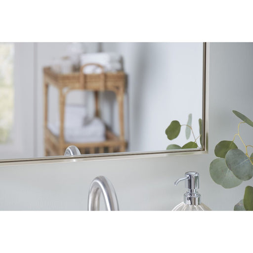 Haus Appeal Rylan 30x20in Wall Mirror | Warm Silver Polystyrene Frame | Bathroom & Entryway Accent | 1 x 20 x 30 in | Vertical or Horizontal | Model W00594
