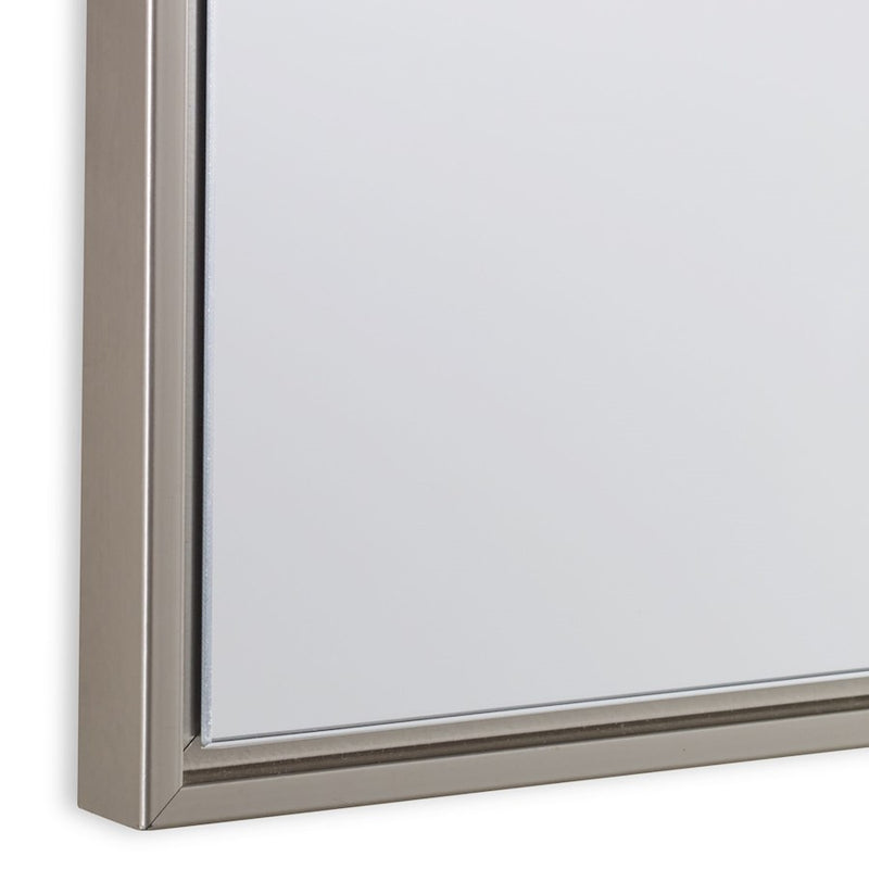 Haus Appeal Rylan 30x20in Wall Mirror | Warm Silver Polystyrene Frame | Bathroom & Entryway Accent | 1 x 20 x 30 in | Vertical or Horizontal | Model W00594