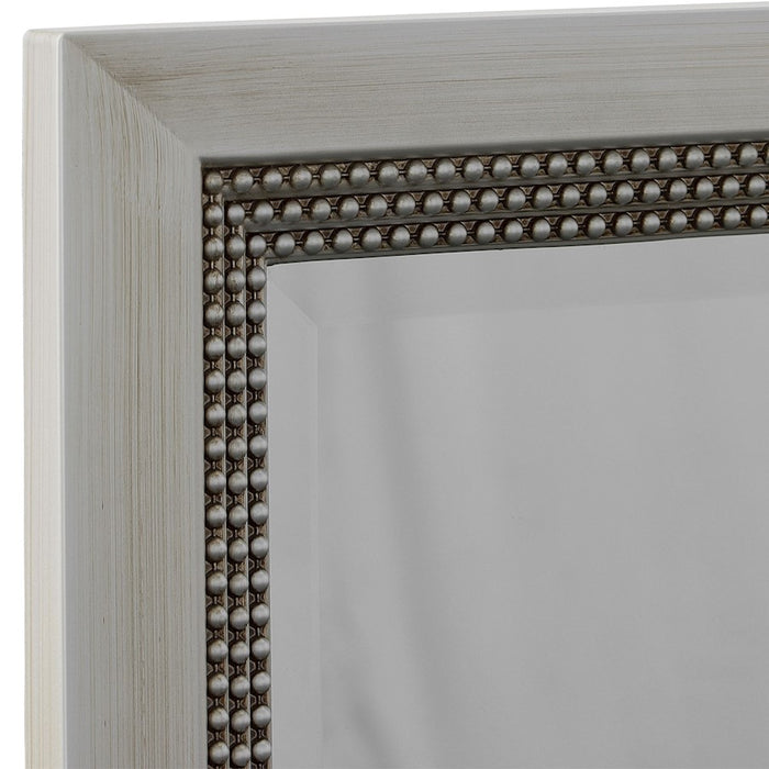 Haus Appeal Aida 36x24in Wall Mirror | Warm Silver Beaded Frame | Entryway & Bathroom Accent | 1.25 x 24 x 36 in | Vertical/Horizontal Mount | Model W00595