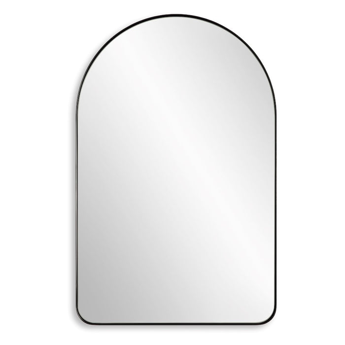 Haus Appeal Brockton 34x22in Arch Mirror | Satin Black Iron & Glass | Foyer & Bathroom Accent Mirror | 22 x 34 x 1 in, Vertical Mount | Model W00604