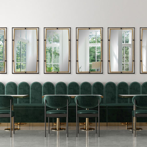 Haus Appeal Quincy 38x22in Rectangular Dual Frame Wall Mirror | Distressed Rustic Bronze & Antiqued Gold | Entryway & Bedroom Accent Mirror | Model W00607