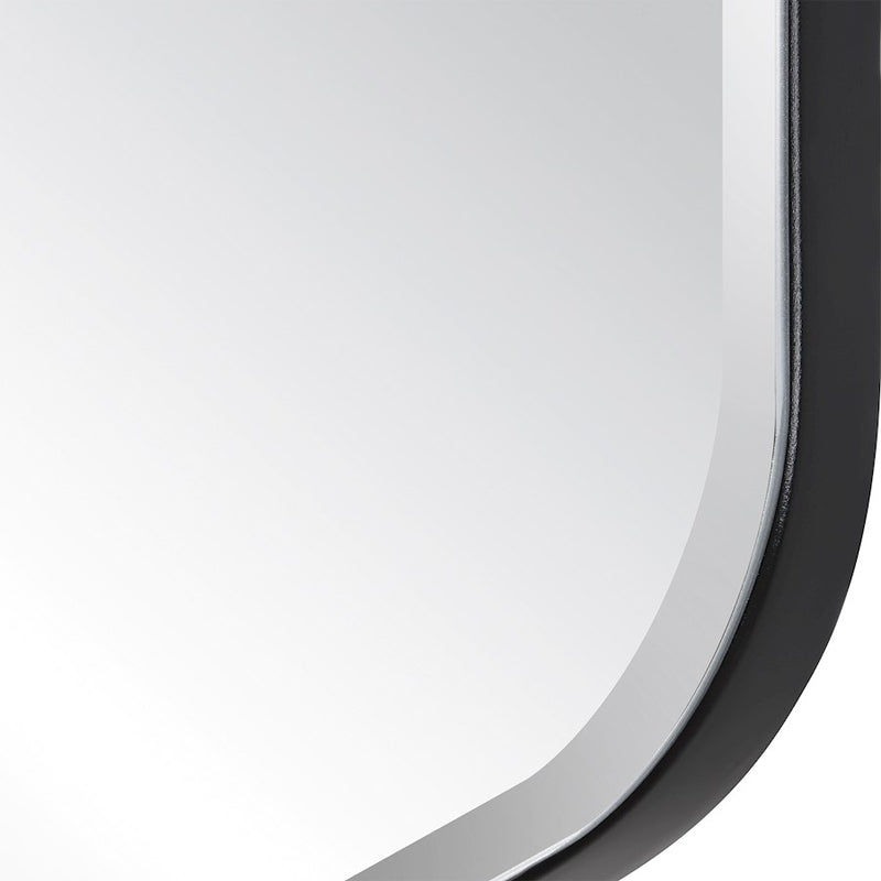 Haus Appeal Henley 36x32in Diamond Mirror | Black Frame with Radius Corners and Beveled Glass | Entryway & Bathroom Wall Mirror | Model W00610