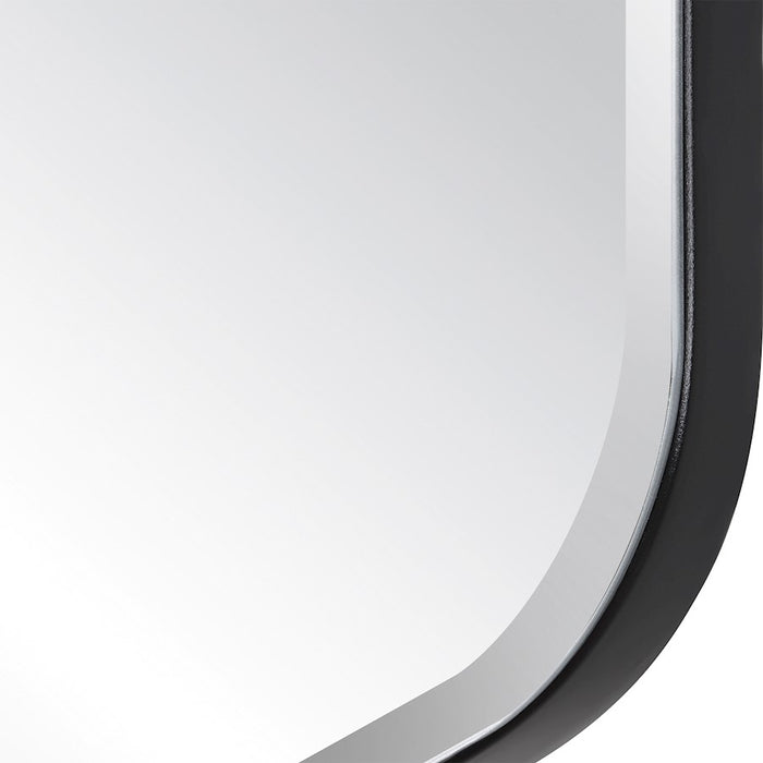 Haus Appeal Henley 36x32in Diamond Mirror | Black Frame with Radius Corners and Beveled Glass | Entryway & Bathroom Wall Mirror | Model W00610