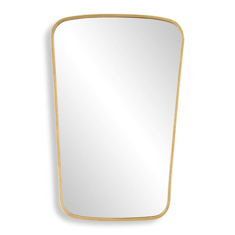 Haus Appeal Milano 34x22in Wall Mirror | Contemporary Gold Leaf Metal Frame with Soft Curves | Entryway & Bathroom Accent | Vertical Mount | Model W00614