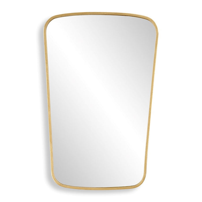 Haus Appeal Milano 34x22in Wall Mirror | Contemporary Gold Leaf Metal Frame with Soft Curves | Entryway & Bathroom Accent | Vertical Mount | Model W00614