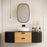 Haus Appeal Marshfield 34x22in Mirror | Contemporary Satin Black Metal Frame with Radius Corners | Entryway & Bedroom Wall Mirror | Model W00616