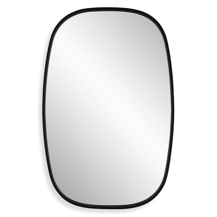 Haus Appeal Marshfield 34x22in Mirror | Contemporary Satin Black Metal Frame with Radius Corners | Entryway & Bedroom Wall Mirror | Model W00616