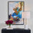 Haus Appeal Destination Framed Canvas | Black Solid Wood Gallery Frame | Living Room & Bedroom Wall Decor | 37.25 x 25.25 x 1.12 in, Abstract Blue & White Art | Model W03000