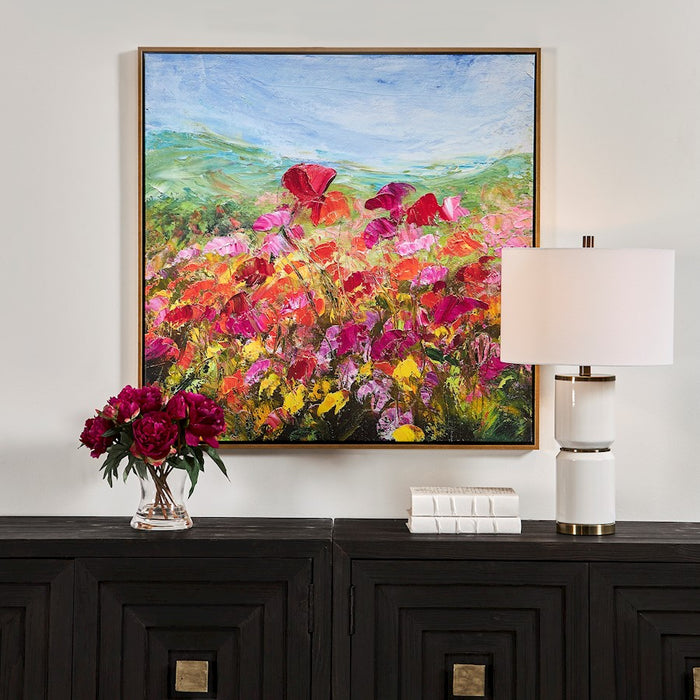 Haus Appeal Red Poppy Framed Canvas