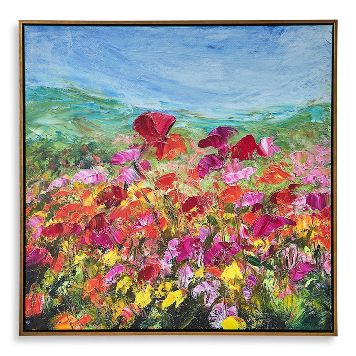 Haus Appeal Red Poppy Framed Canvas