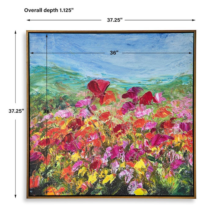 Haus Appeal Red Poppy Framed Canvas