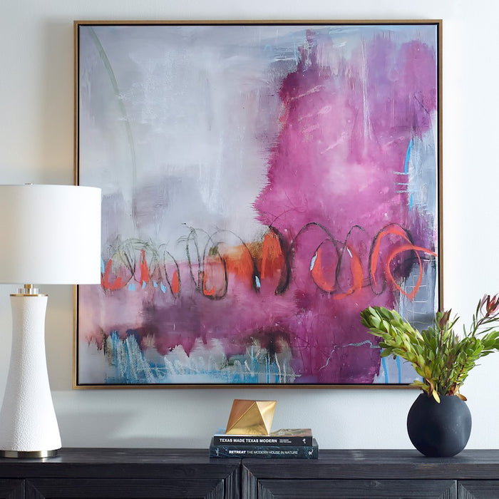 Haus Appeal Jardins Rose Framed Canvas