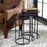 Haus Appeal Ironhorse Nesting Tables, Set of 3 | Industrial Espresso Iron & Aluminum | Living Room & Family Room Accent | 17 x 17 x 23.7 in | Model W23000