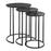 Haus Appeal Ironhorse Nesting Tables, Set of 3 | Industrial Espresso Iron & Aluminum | Living Room & Family Room Accent | 17 x 17 x 23.7 in | Model W23000