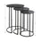 Haus Appeal Ironhorse Nesting Tables, Set of 3 | Industrial Espresso Iron & Aluminum | Living Room & Family Room Accent | 17 x 17 x 23.7 in | Model W23000