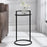 Haus Appeal Mouriette 14in Round Accent Table | Matte Black & Mirrored Top | Living Room & Reading Side Table | Iron/Glass/MDF, 25.98in High| Model W23001