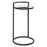 Haus Appeal Mouriette 14in Round Accent Table | Matte Black & Mirrored Top | Living Room & Reading Side Table | Iron/Glass/MDF, 25.98in High| Model W23001