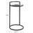 Haus Appeal Mouriette 14in Round Accent Table | Matte Black & Mirrored Top | Living Room & Reading Side Table | Iron/Glass/MDF, 25.98in High| Model W23001