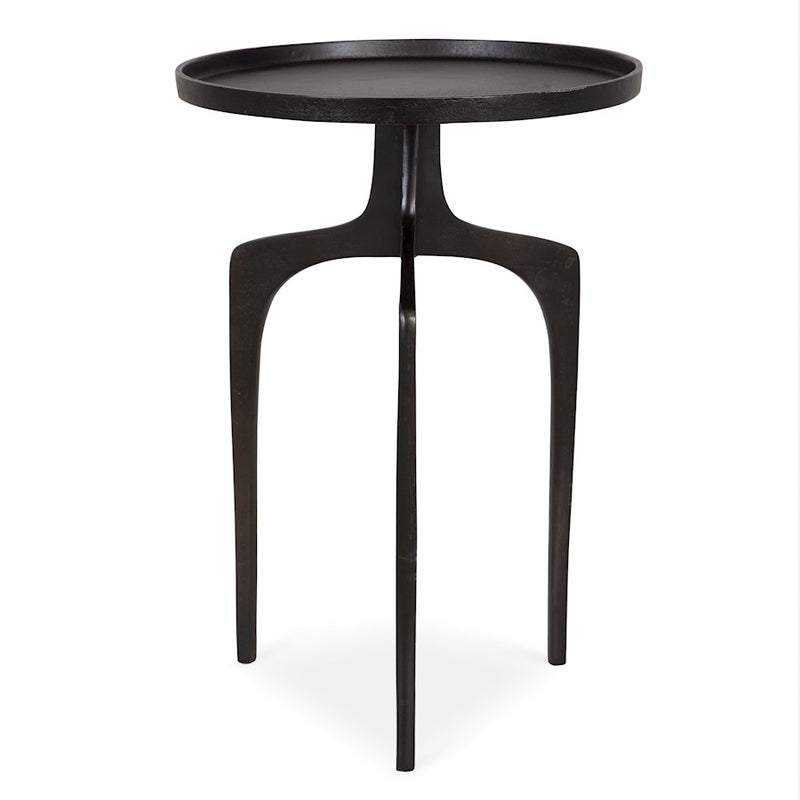 Haus Appeal Savian 15in Round Accent Table | Espresso Cast Aluminum | Living Room & Reading Nook Side Table | 15 x 15 x 22 in | Model W23002
