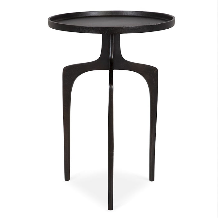 Haus Appeal Savian 15in Round Accent Table | Espresso Cast Aluminum | Living Room & Reading Nook Side Table | 15 x 15 x 22 in | Model W23002