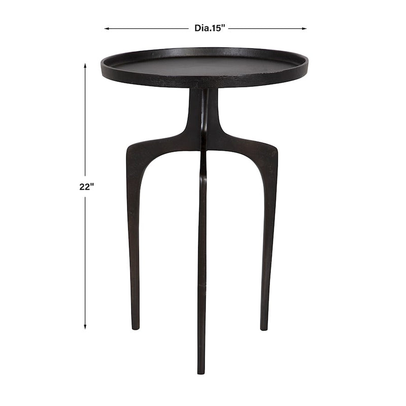 Haus Appeal Savian 15in Round Accent Table | Espresso Cast Aluminum | Living Room & Reading Nook Side Table | 15 x 15 x 22 in | Model W23002
