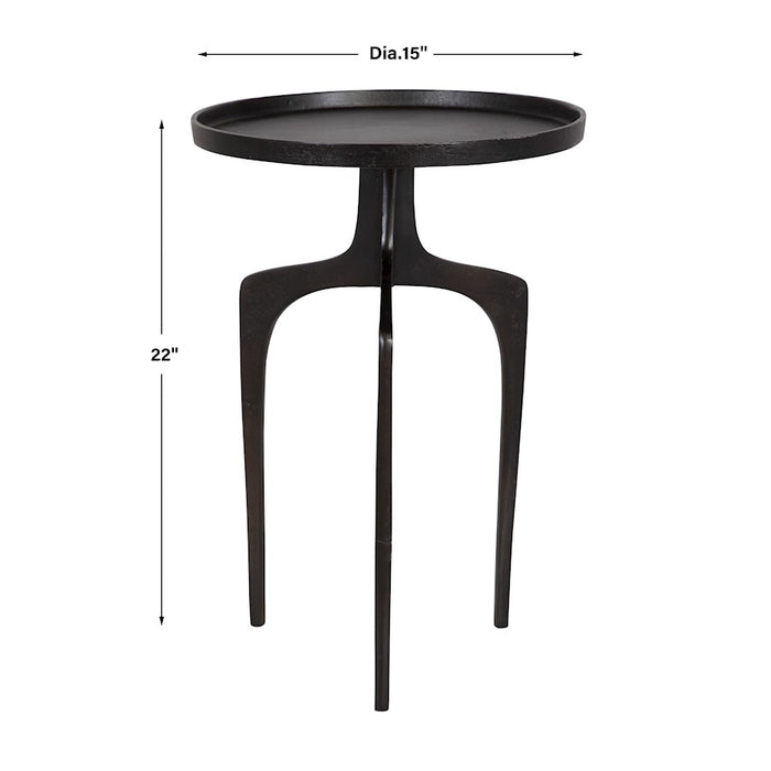 Haus Appeal Savian 15in Round Accent Table | Espresso Cast Aluminum | Living Room & Reading Nook Side Table | 15 x 15 x 22 in | Model W23002