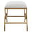 Haus Appeal Alana Accent Stool | Antique Brushed Brass & Off-White Fabric | Entryway & Bedroom Seat | 23.75"W x 19.38"H, 12 lbs | Model W23007