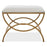 Haus Appeal Alana Accent Stool | Antique Brushed Brass & Off-White Fabric | Entryway & Bedroom Seat | 23.75"W x 19.38"H, 12 lbs | Model W23007