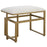 Haus Appeal Ruffus Iron Bench 25in Wide | Modern Antique Brushed Brass & Off-White Fabric | Entryway & Bedroom Bench | 19in Tall, Cushioned Top | Model W23009