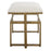 Haus Appeal Ruffus Iron Bench 25in Wide | Modern Antique Brushed Brass & Off-White Fabric | Entryway & Bedroom Bench | 19in Tall, Cushioned Top | Model W23009