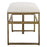 Haus Appeal Ruffus Iron Bench 25in Wide | Modern Antique Brushed Brass & Off-White Fabric | Entryway & Bedroom Bench | 19in Tall, Cushioned Top | Model W23009