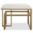 Haus Appeal Ruffus Iron Bench 25in Wide | Modern Antique Brushed Brass & Off-White Fabric | Entryway & Bedroom Bench | 19in Tall, Cushioned Top | Model W23009