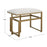 Haus Appeal Ruffus Iron Bench 25in Wide | Modern Antique Brushed Brass & Off-White Fabric | Entryway & Bedroom Bench | 19in Tall, Cushioned Top | Model W23009
