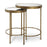 Haus Appeal Fraise Nest Tables (Set of 2) | Antique Brushed Gold Iron & Mirror Top | Living Room & Bedroom Accent Tables | 17 x 17 x 24 in | Model W23011