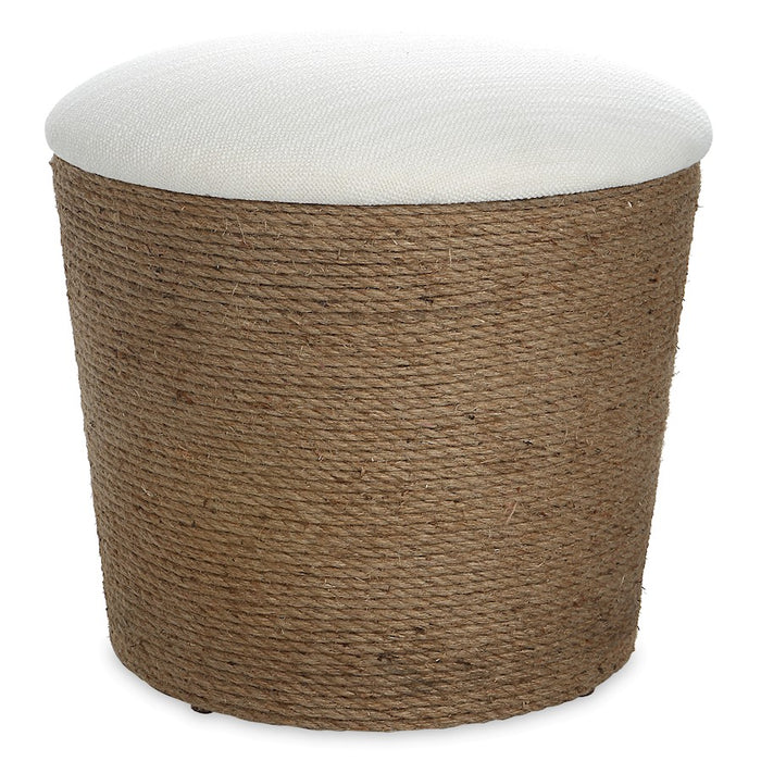 Haus Appeal Juniper Storage Bench | Natural Fiber Rope & Upholstered | Entryway & Living Room Accent | 18.5in H x 18.25in W, Removable Top | Model W23012