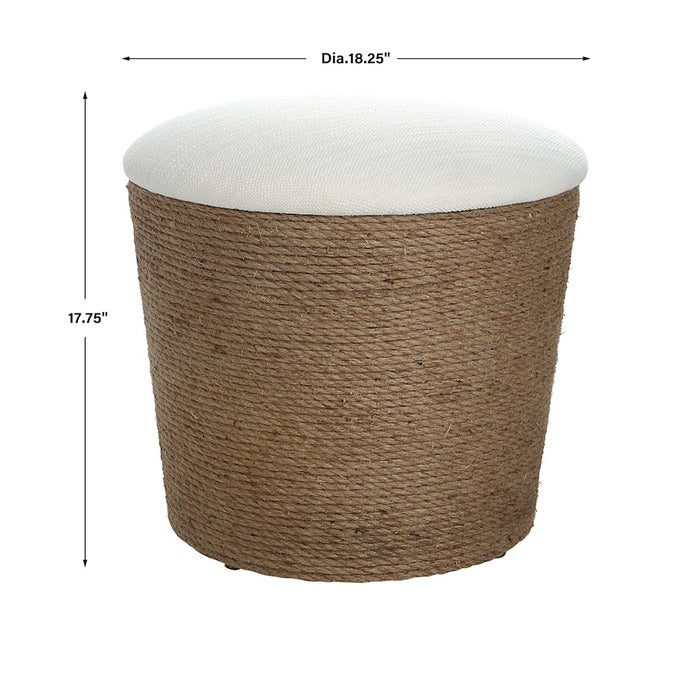Haus Appeal Juniper Storage Bench | Natural Fiber Rope & Upholstered | Entryway & Living Room Accent | 18.5in H x 18.25in W, Removable Top | Model W23012
