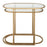 Haus Appeal Henrietta Nesting Tables 2-Piece | Antique Brushed Brass Iron & Glass | Living Room & Family Room | 24W x 12.5D x 22H in | Model W23018
