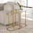 Haus Appeal Henrietta Nesting Tables 2-Piece | Antique Brushed Brass Iron & Glass | Living Room & Family Room | 24W x 12.5D x 22H in | Model W23018