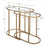 Haus Appeal Henrietta Nesting Tables 2-Piece | Antique Brushed Brass Iron & Glass | Living Room & Family Room | 24W x 12.5D x 22H in | Model W23018