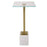 Haus Appeal Fiona Side Table 11in Wide | Brushed Brass & White Marble | Living Room & Entryway Accent Table | Tempered Glass Top, 24in Height | Model W23020
