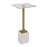 Haus Appeal Fiona Side Table 11in Wide | Brushed Brass & White Marble | Living Room & Entryway Accent Table | Tempered Glass Top, 24in Height | Model W23020
