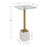 Haus Appeal Fiona Side Table 11in Wide | Brushed Brass & White Marble | Living Room & Entryway Accent Table | Tempered Glass Top, 24in Height | Model W23020