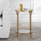 Haus Appeal Biltmore 17in Round Side Table | Antique Gold Iron & Mirrored Top | Living Room & Entryway Accent Table | 17 x 17 x 24 in, Two-Tier | Model W23022
