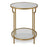 Haus Appeal Biltmore 17in Round Side Table | Antique Gold Iron & Mirrored Top | Living Room & Entryway Accent Table | 17 x 17 x 24 in, Two-Tier | Model W23022