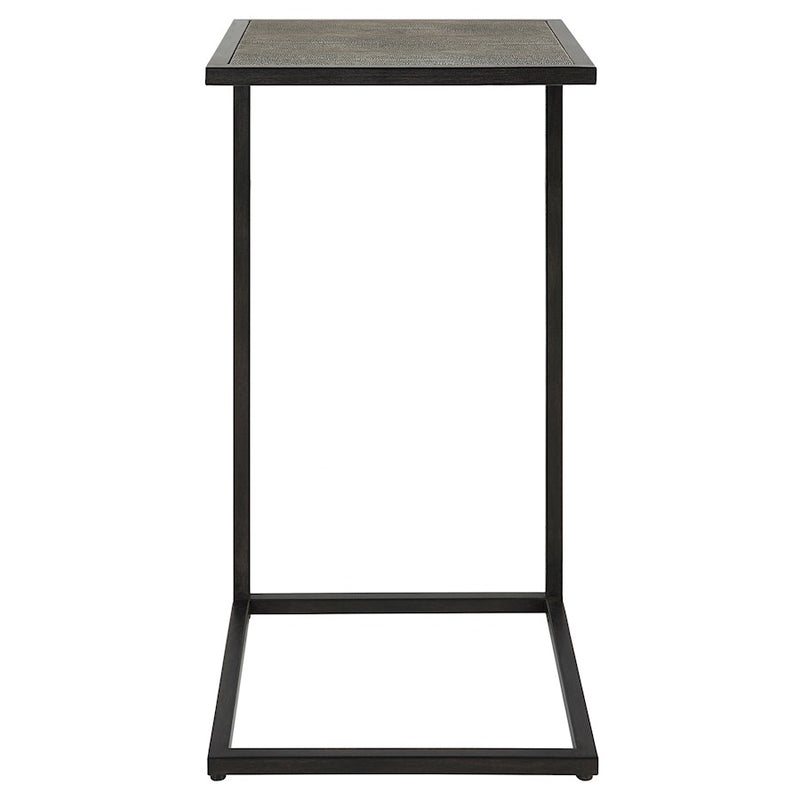 Haus Appeal Pinkerton 12in Square Accent Table | Antique Black & Gray Shagreen | Living Room & Reading Pull-Up Style Table | 12 x 12 x 24 in | Model W23028