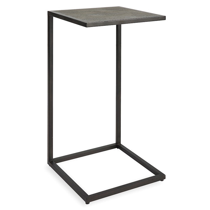 Haus Appeal Pinkerton 12in Square Accent Table | Antique Black & Gray Shagreen | Living Room & Reading Pull-Up Style Table | 12 x 12 x 24 in | Model W23028