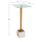 Haus Appeal Nickols Accent Table | Brass Plated Iron & Marble Base | Living Room & Entryway Side Table | 11 x 11 x 25 in, Tempered Glass Top | Model W23029