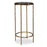 Haus Appeal Eagerman 12in Square Accent Table | Textured Iron & Recycled Glass | 12 x 12 x 24 in, Antique Gold Finish | Model W23030