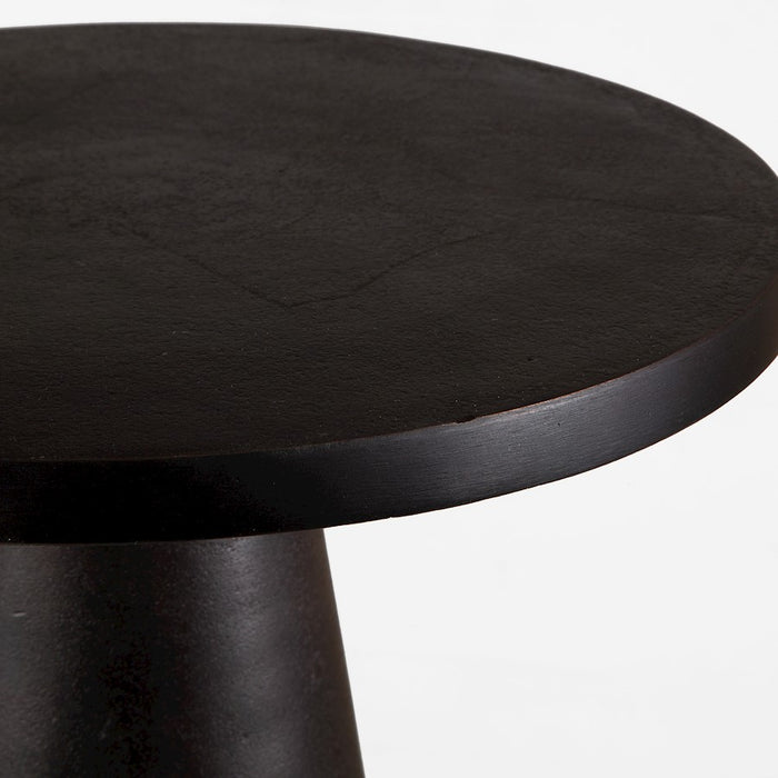 Haus Appeal Graysen 12in Round Pedestal Accent Table | Dark Bronze Iron | Entryway & Living Room Side Table | 12 x 12 x 19 in | Model W23031